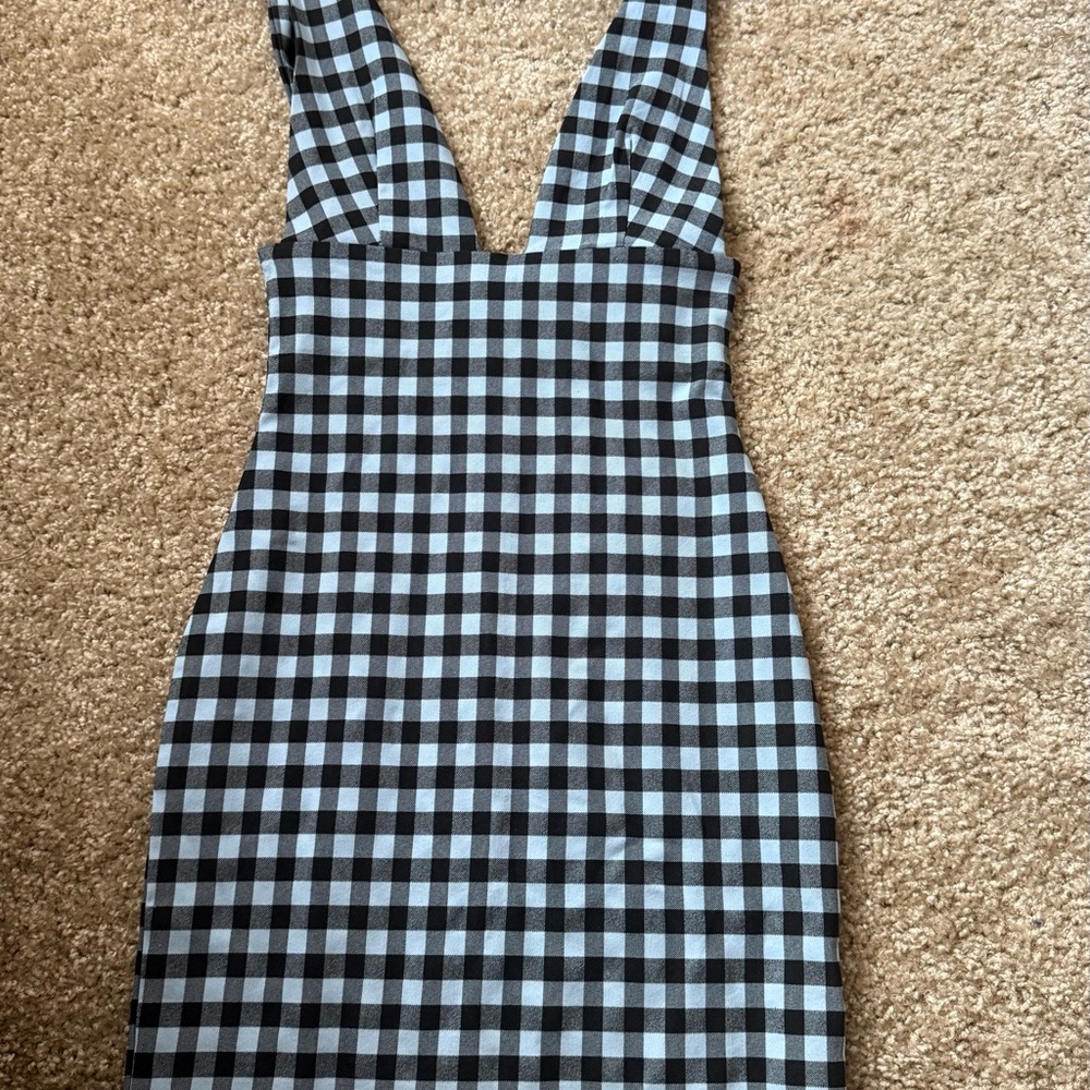 Stylish Black and White Checkered Dress fashion nova dress